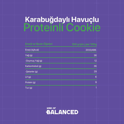 Glütensiz Karabuğdaylı Havuçlu Proteinli Cookie 60 Gr
