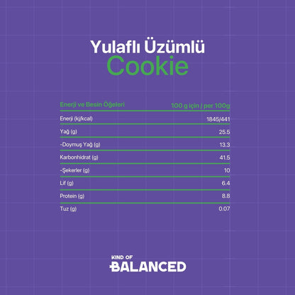 Glütensiz Yulaflı Üzümlü Cookie 60 gr