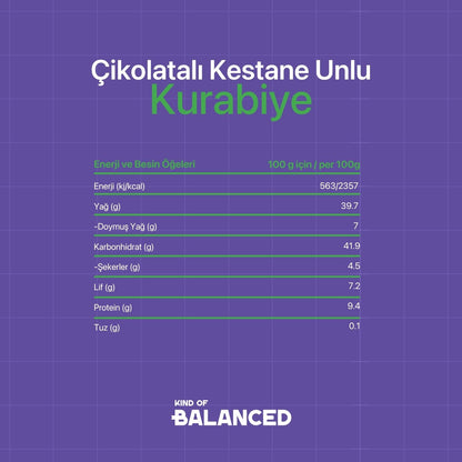 Glütensiz Çikolatalı Kestane Unlu Kurabiye 50 Gr