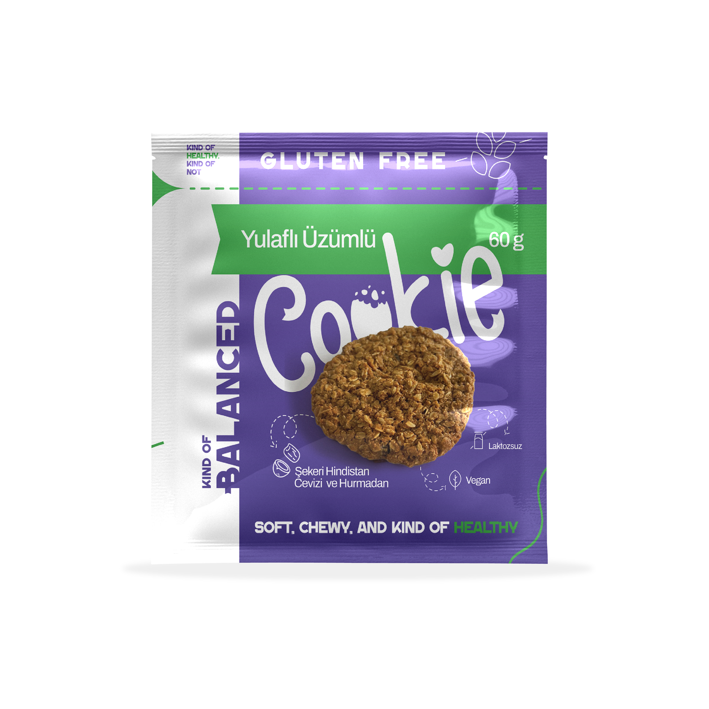 Glütensiz Yulaflı Üzümlü Cookie 60 gr