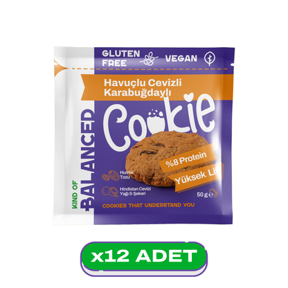 Glütensiz Havuçlu Cevizli Karabuğdaylı Proteinli Cookie 50 Gr