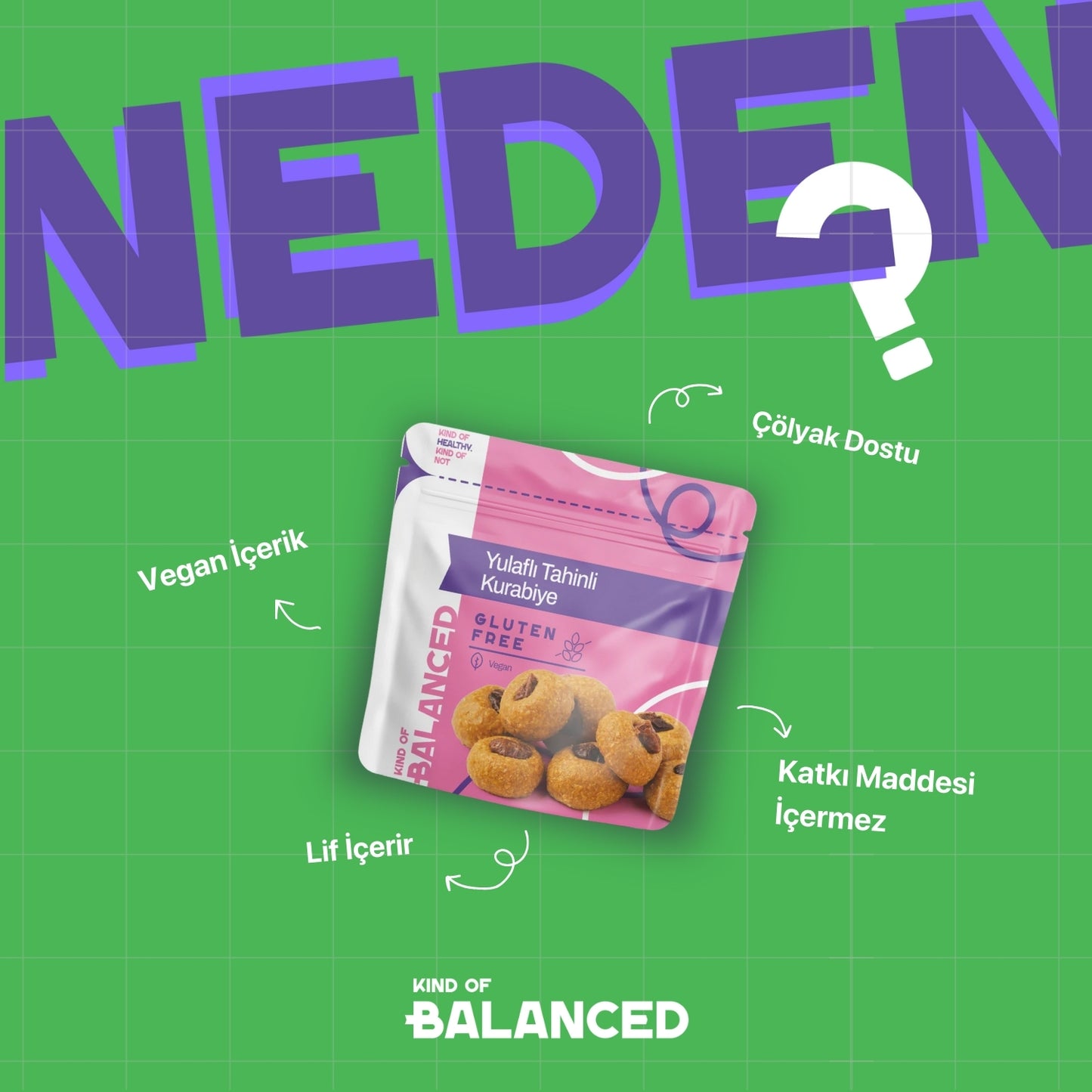 Glütensiz Yulaflı Tahinli Kurabiye 50 Gr