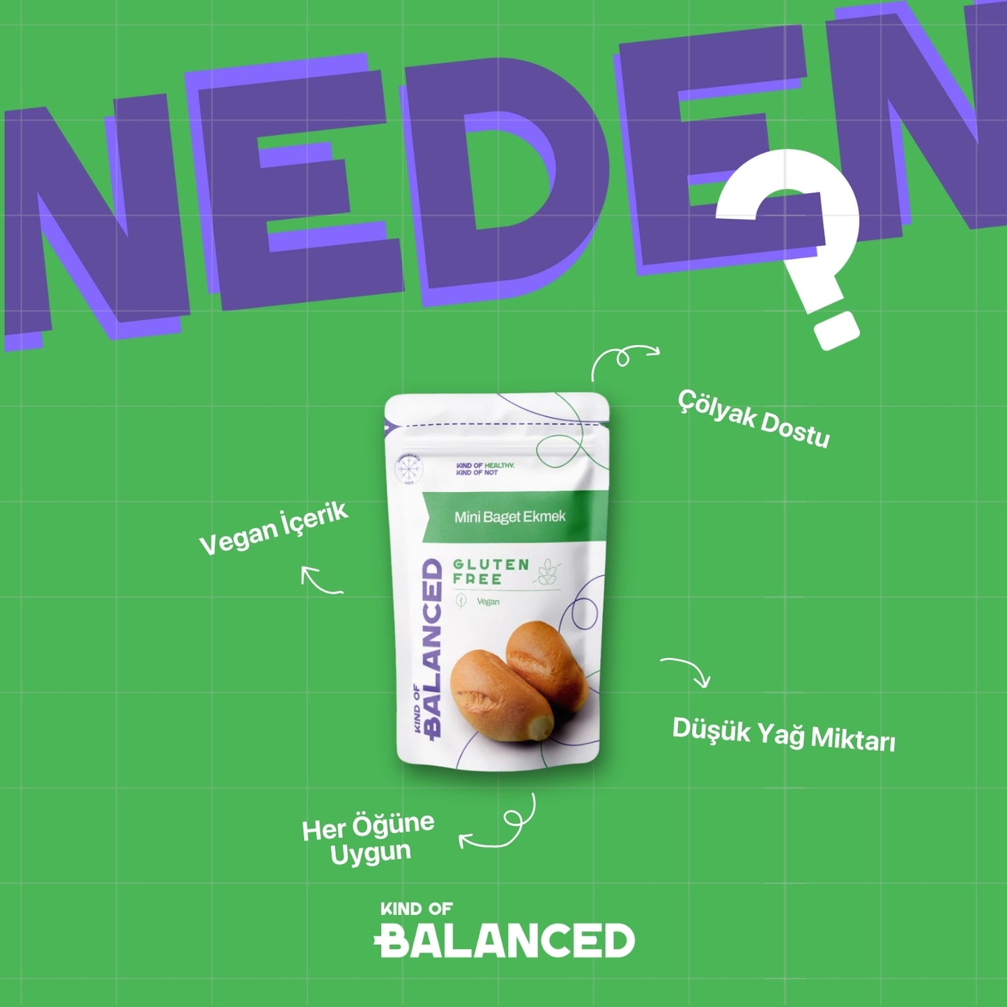 Glütensiz Mini Baget Ekmek 5 Adet x 60 Gr