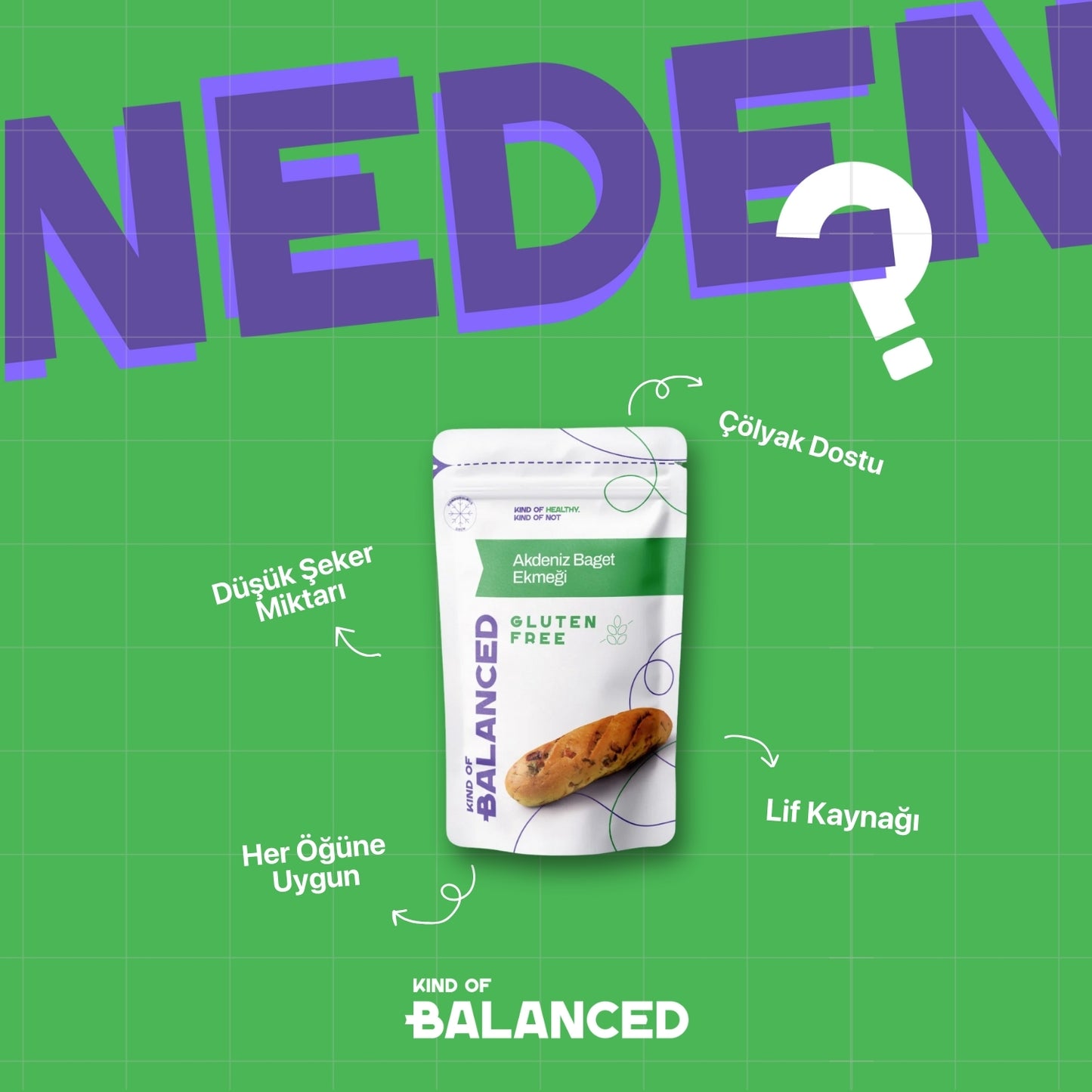 Glütensiz Akdeniz Baget Ekmeği 2 Adet x 150 Gr