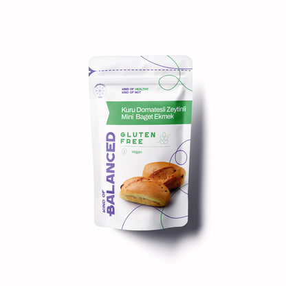 Glütensiz Kuru Domatesli Zeytinli Mini Baget Ekmek 5 Adet x 60 Gr