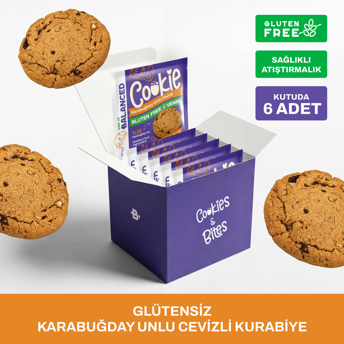 Glütensiz Karabuğday Unlu Cevizli Cookie 50 Gr