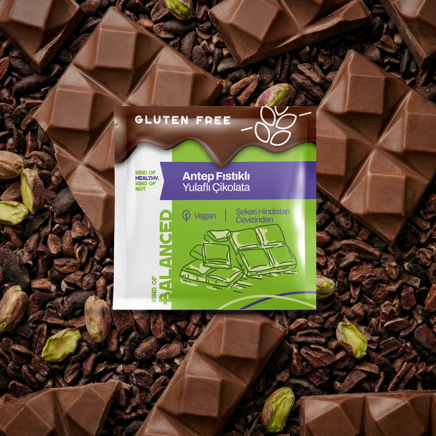 Antep Fıstıklı Yulaflı Çikolata 40 Gr