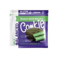 Glütensiz Badem Sütlü Matcha Proteinli Cookie 50 gr