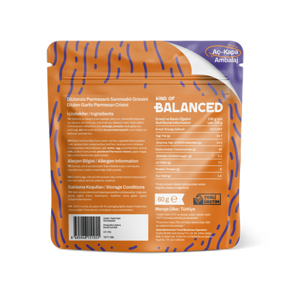Glütensiz Parmesanlı Sarımsaklı Grissini 60 Gr