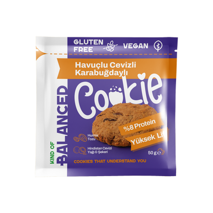 Glütensiz Havuçlu Cevizli Karabuğdaylı Proteinli Cookie 50 Gr