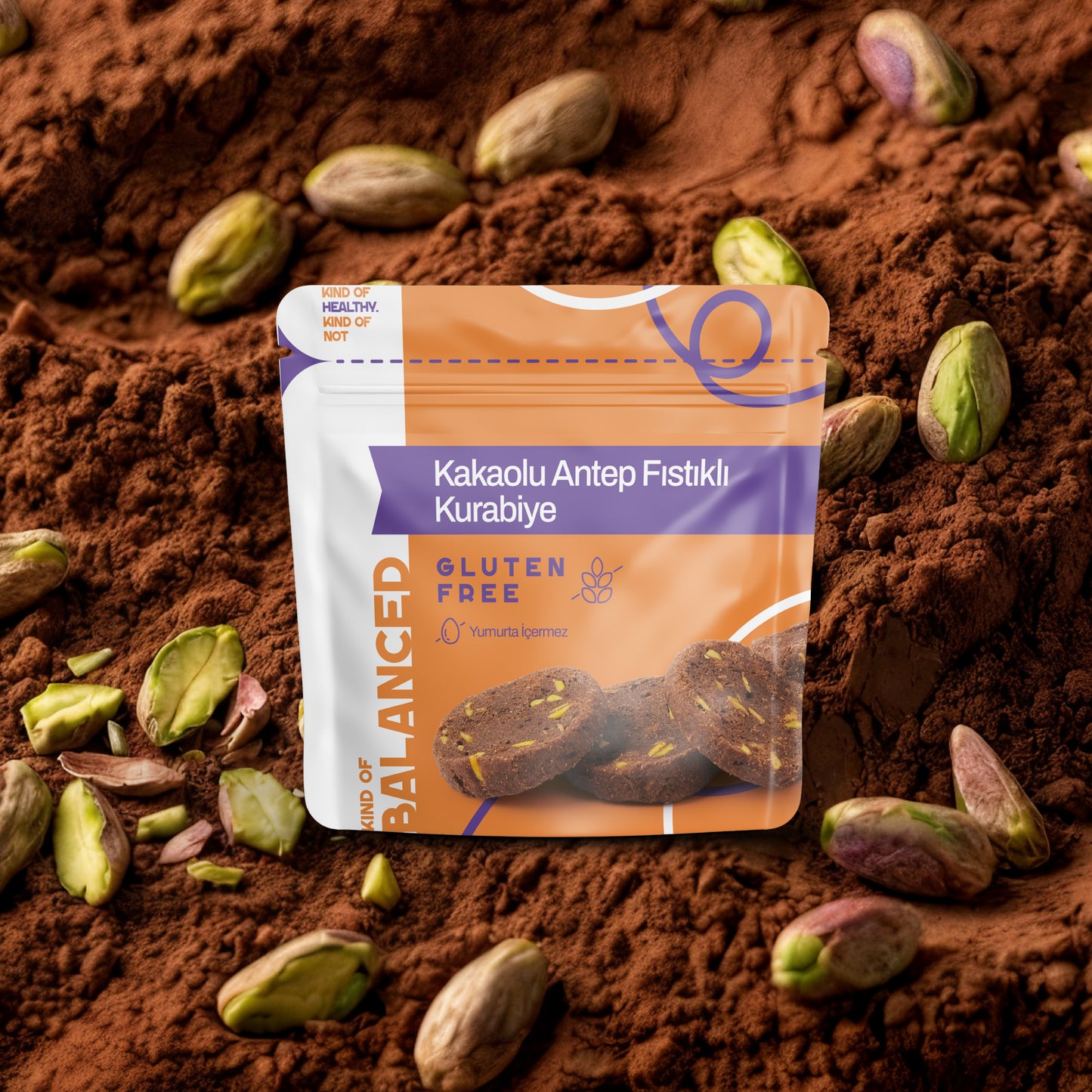 Glütensiz Kakaolu Antep Fıstıklı Kurabiye 50 Gr