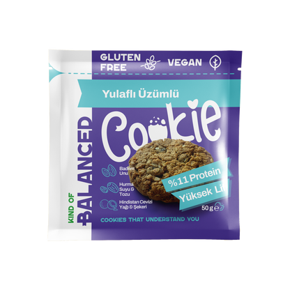 Glütensiz Yulaflı Üzümlü Proteinli Cookie 50 gr